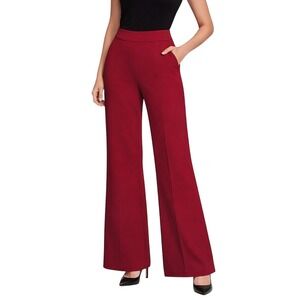 DOROTHEE SCHUMACHER Red Wide Leg Trousers High Waist Tailored Pants Size 4